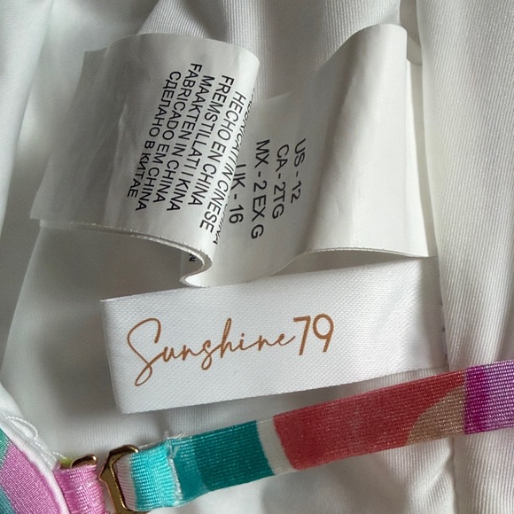 Sunshine 79 Women Sz 12 Strappy Fantasy Vacation Bandeau One Piece Swimsuit - Picture 7 of 10